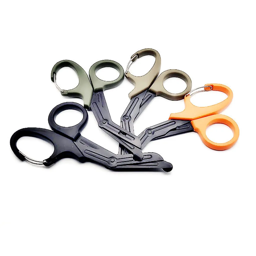 Survival medical Rescue Scissor trauma gauze emergency First Aid Shear with Fine Teeth Carabiner utility camping Outdoor Tool#p4 | Спорт и