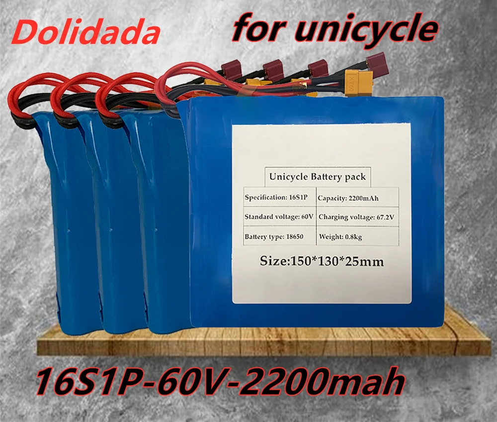

100% Original 16S1P 60V 132wh lithium ion rechargeable battery 2200mah for electric unicycle electric scooter and electric Banks