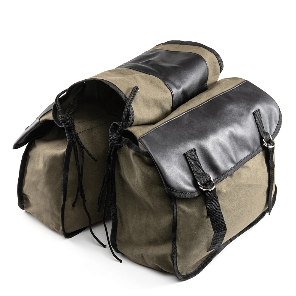 Canvas Motorcycle Saddle Bags Waterproof SaddleBags For Luggage Travel Knight Rider Touring Box |