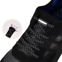 magnetic shoelaces elastic reflective metal locking no tie shoe laces running at night leisure sneakers lazy lace unisex 1 pair