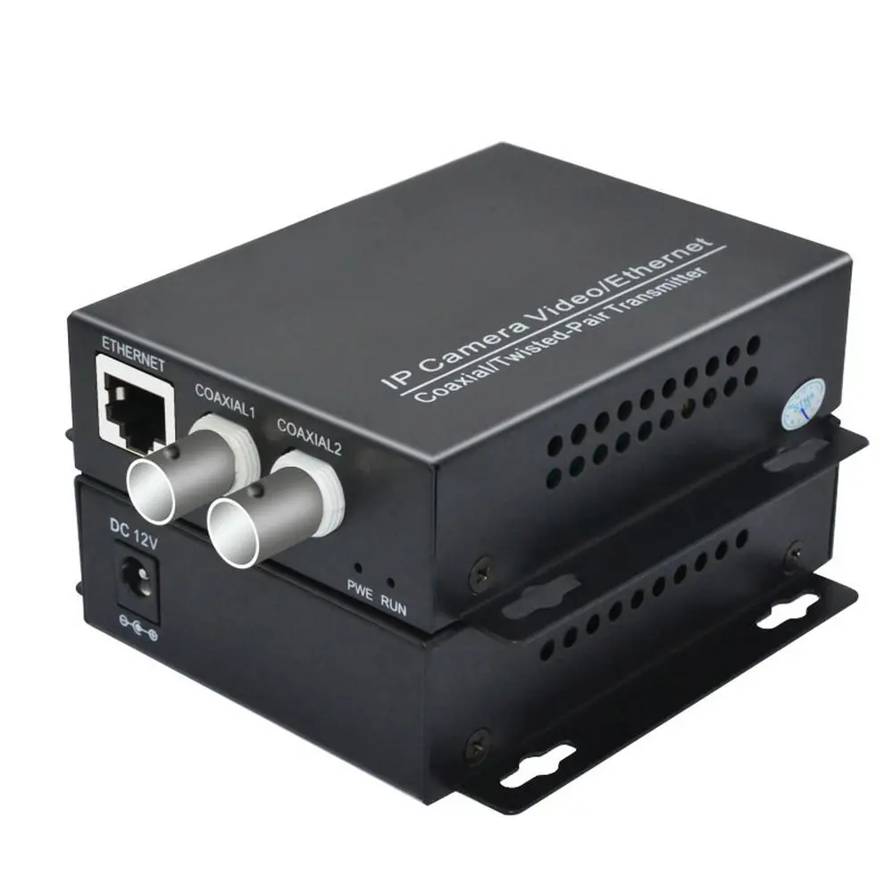 Одна пара 2 канальных сетевых удлинителей Ethernet IP по коаксиальному EoC кабелю HD