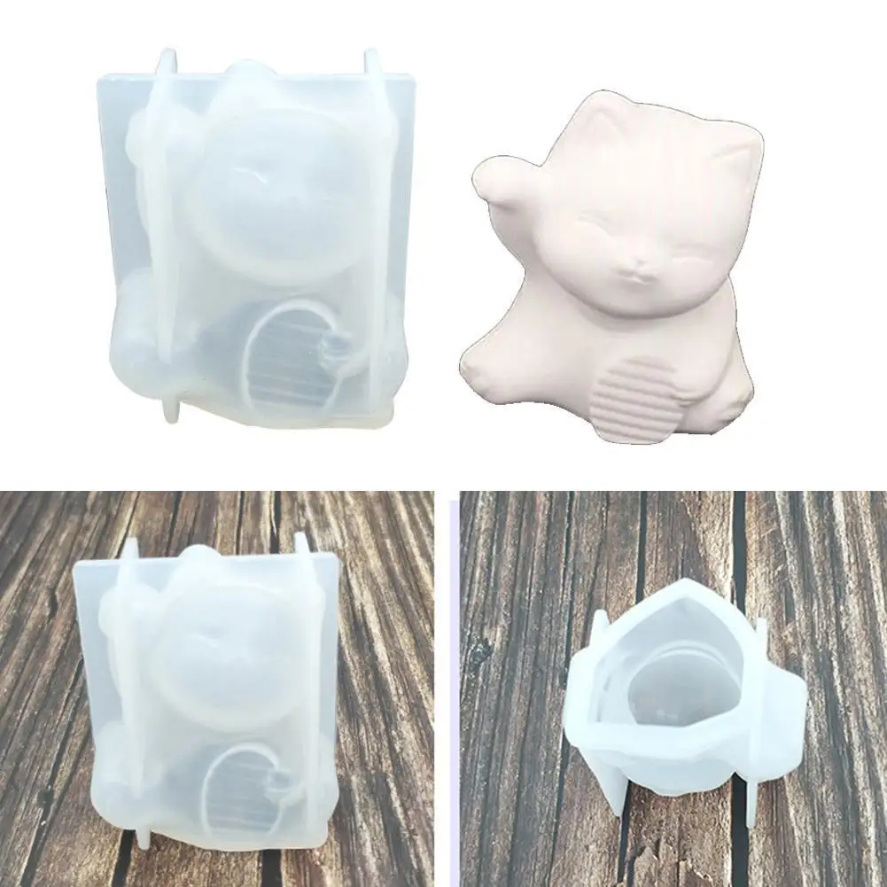 

1PC Crystal Epoxy Resin Molds 3D Cat Silicone UV Resin Mould Handmade DIY Home Crafts Home Car Decorations Accessories