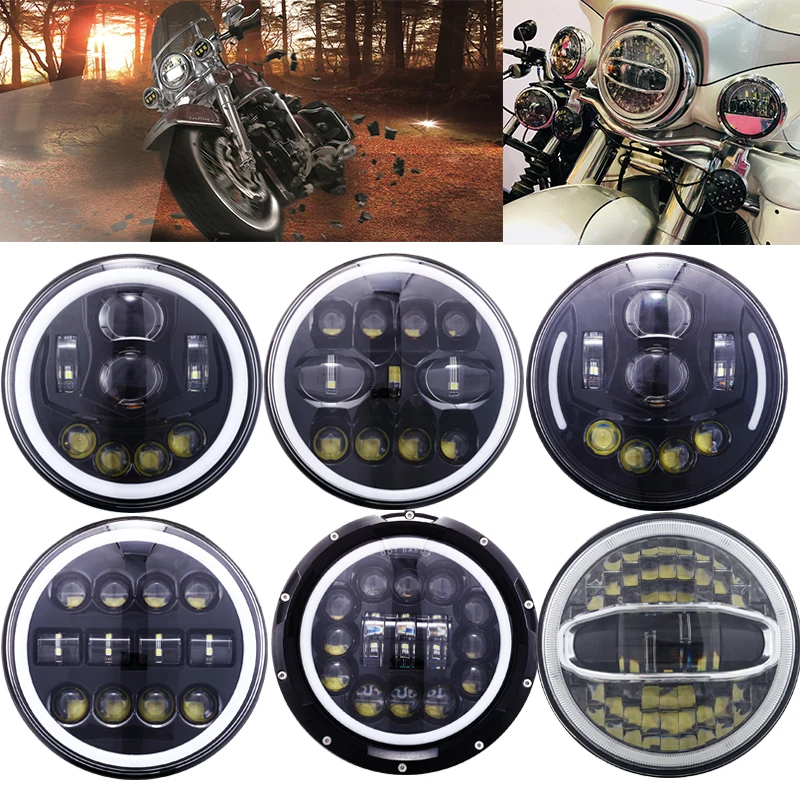 7 ''светодиодный проектор фары H4 для вождения дюймов корпус ведро DRL янтарные