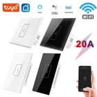 Умный переключатель для водонагревателя Tuya 20A, ЕС, США, Wi-Fi, стеклянная панель, выключатель, дистанционное управление, голосовое управление, работает с Alexa Google Home