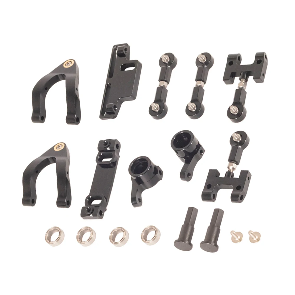 1/10 RC Car WPL D12 CNC Metal superior inferior brazo oscilante taza de direcci&oacute;n nudillo Hex adaptador juego de rodamientos piezas de actualizaci&oacute;n-0