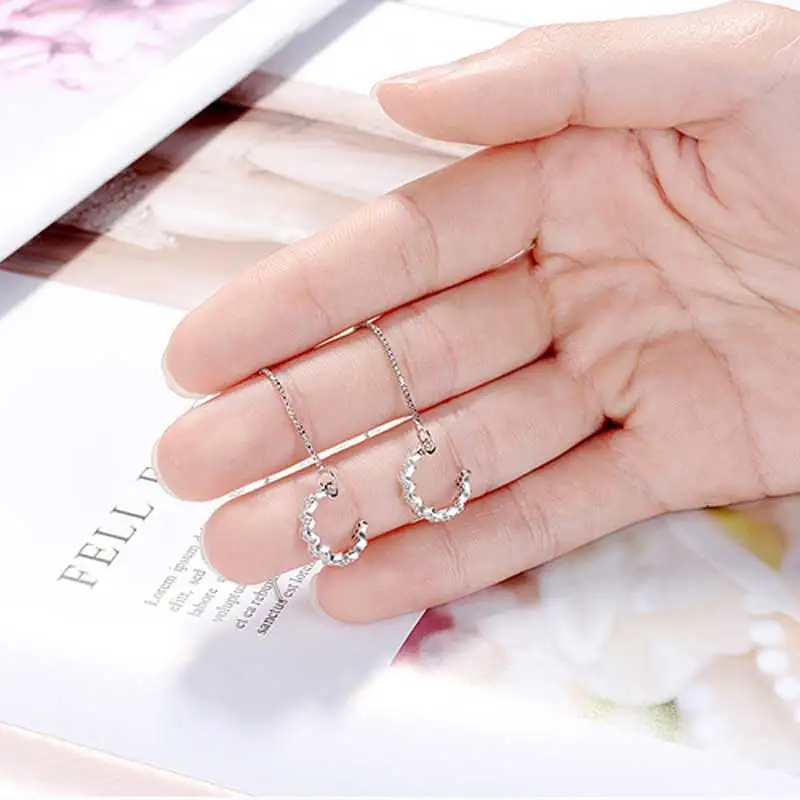 1 шт. металлические серебряные серьги-клипсы с кисточками для женщин серьги-каффы