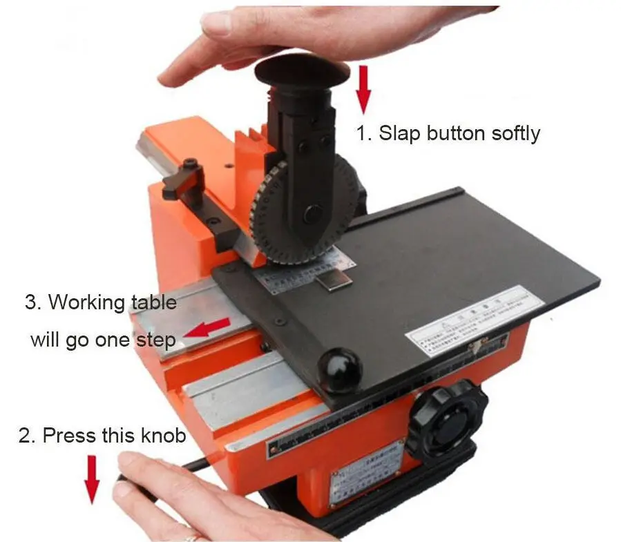 

Semi-automatic sheet embosser metal stamping printer marking machine label 4mm tool Y313