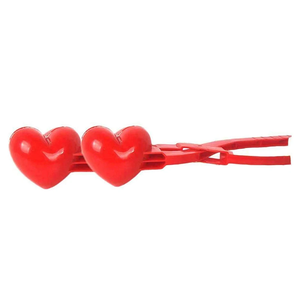 

Heart Shape Snowball Maker Winter Plastic Snowball Maker Clip Kids Outdoor Sand Snow Ball Mold Toys Fight Clip Toy