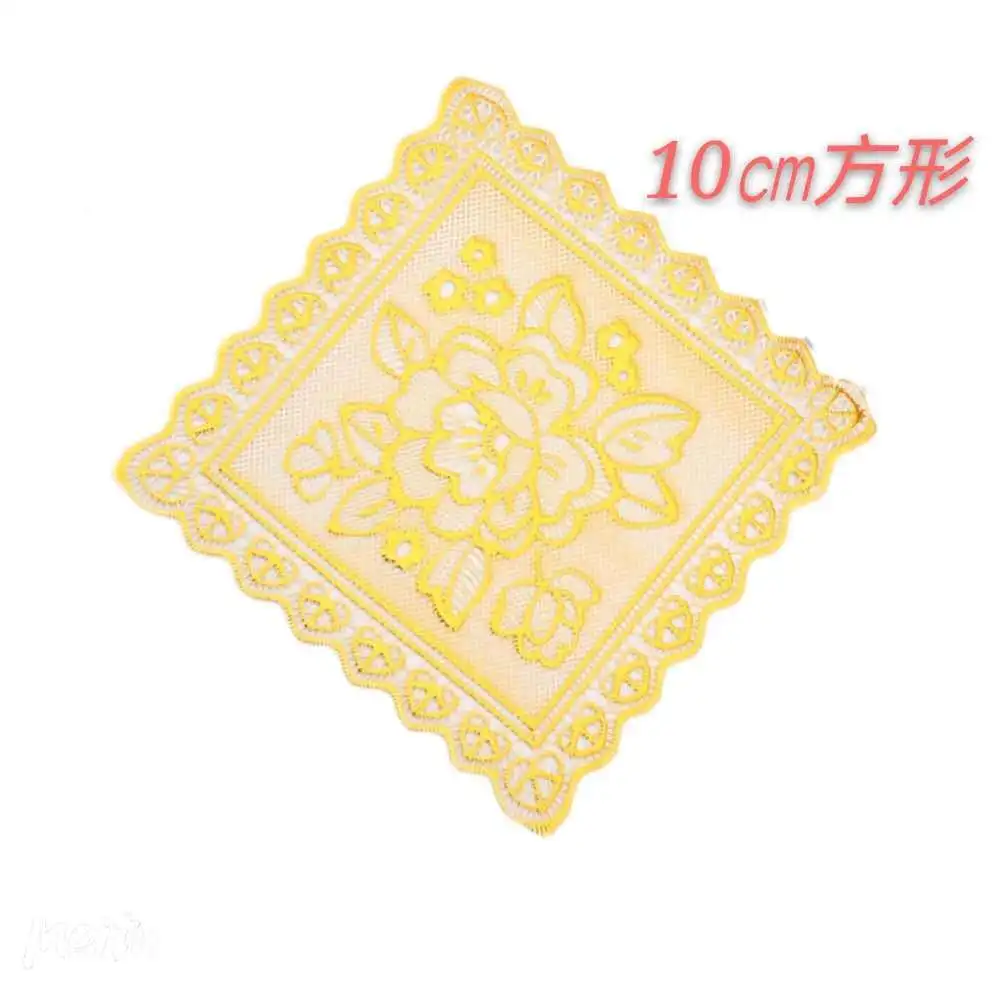

New PVC Stamping Pad 10cm Square Cup Pad Ceramic Bowl Meal Pad Wholesale Antiskid Ashtray Vase Pad Placemats for Table