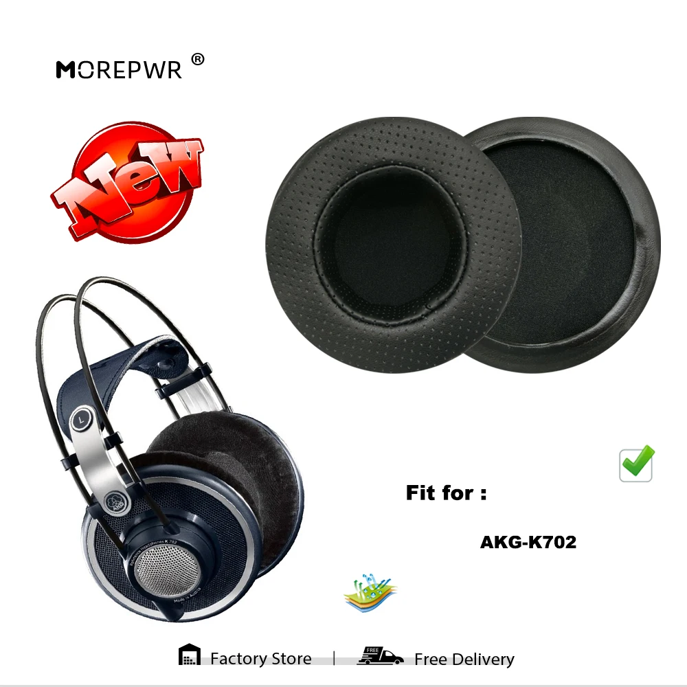 

Morepwr New Upgrade Replacement Ear Pads for AKG-K702 Headset Parts Leather Cushion Velvet Earmuff Sleeve Cover