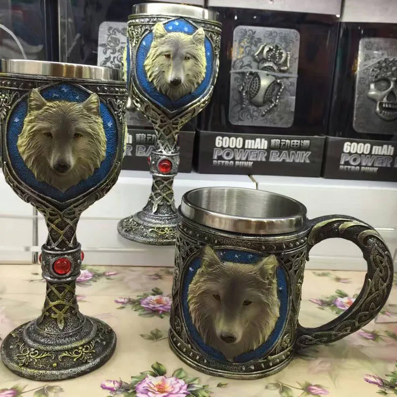 Волк из нержавеющей стали голова кружка Кубок пива Высокий Бор Коктейль Мартини