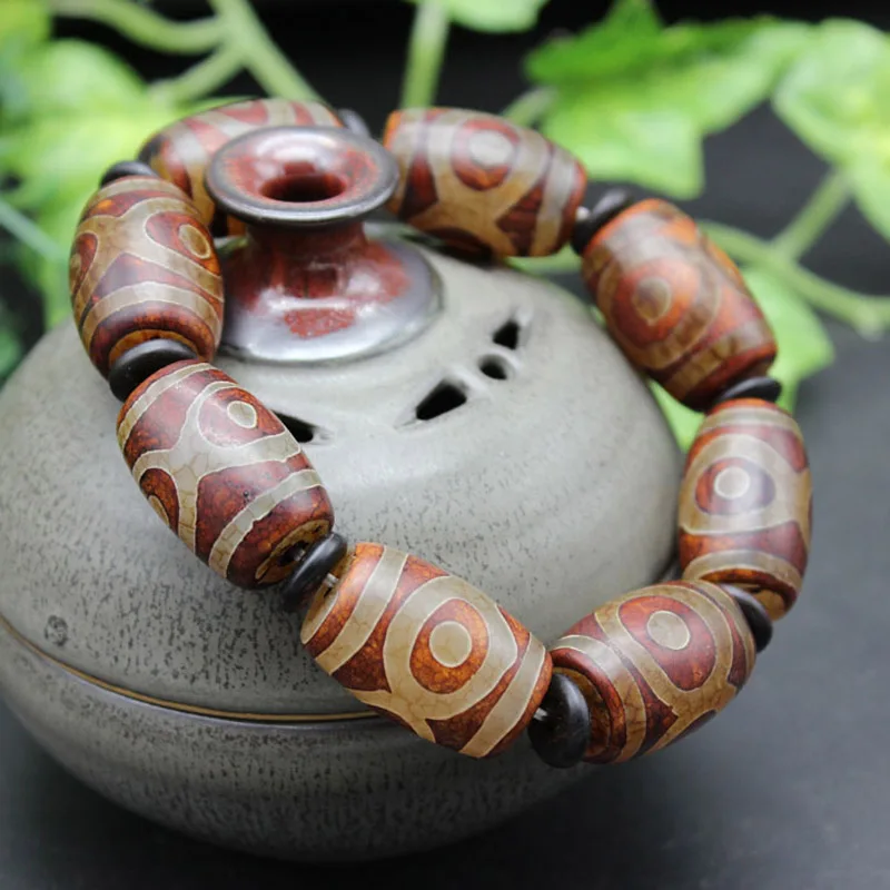 Браслет в стиле старой тибетской тройной лампы Прямая поставка бусины Dzi