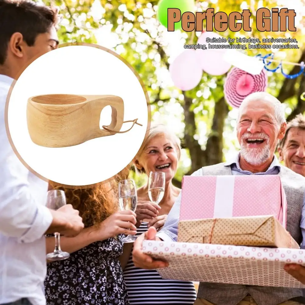 Портативная деревянная кофейная чашка Kuksa для кемпинга с рукояткой 260 мл легкая