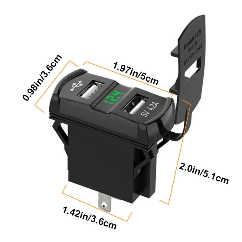 

Eliteson 5V 4.2A Double Ports USB Charger For Car Adapers Universal Motor Dual USB Sockets For Phone Tablet Waterproof