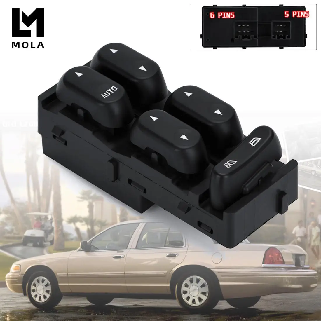 

Power Window Control Switch Front Left For 02-07 Ford F250 F350 F450 F550 Explorer Excursion Mercury 1L2Z14529BA 4L2Z14529AAA