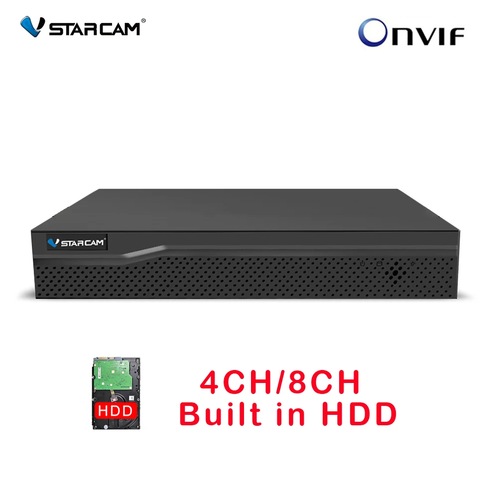 Сетевой видеорегистратор VStarcam 1080P NVR с жестким диском 8 каналов разрешение 1920x1080