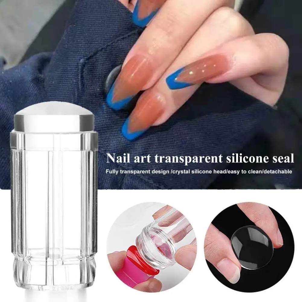 Nail Stamper Scraper Fashion French Manicure Detachable Artwork Making Silicone Seal Templates Printing Tips Tool | Красота и