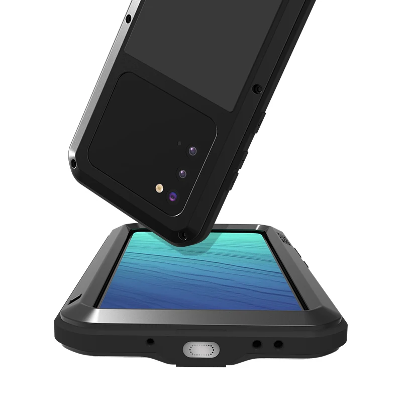 

Full Body Protective Shockproof Tough Armour Aluminum Metal Phone Case For Samsung Galaxy Cover with Built-in Screen Protector