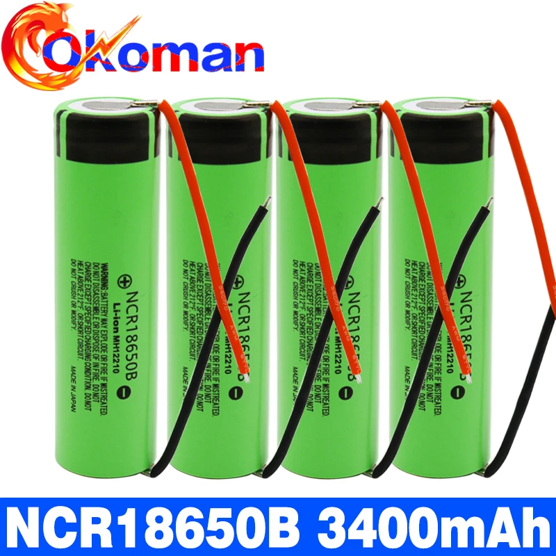 Оригинальная Высокая емкость NCR18650B 3 7 V 3400mAh 18650 перезаряжаемая литиевая батарея