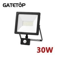 led floodlight 30w motion sensor induction style ip65 cold white light 6000k human body induction water proof lamp