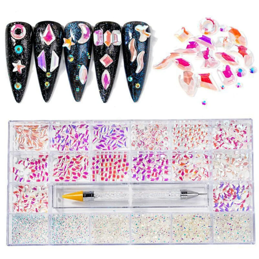 

Nail Art Rhinestones for Nail Art Makeup Tools Round Beads Flatback Crystals Multi Shapes Glass Crystal Rhinestones
