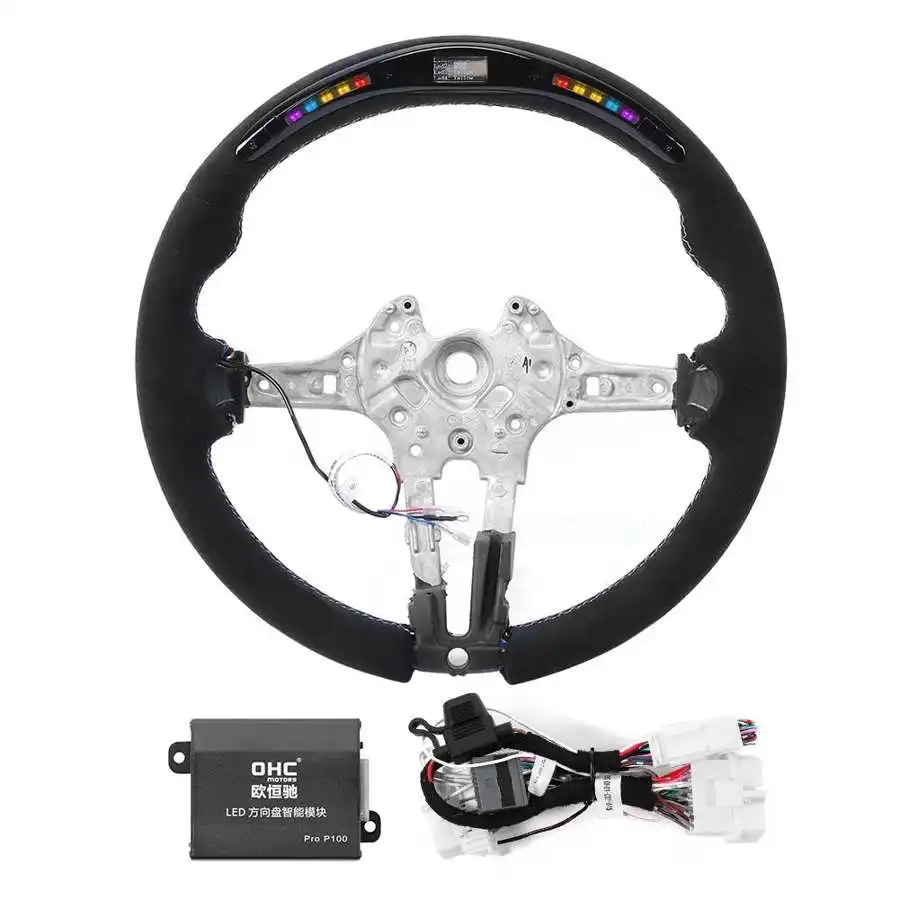 Suede For M Performance светодиодный гоночный цифровой дисплей руль подходит для M3 F80 M4 M2 F20