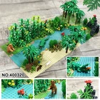Детали тропического леса, животные, зеленая трава, джунгли, куст, цветок, деревья, строительные блоки сделай сам, конструктор MOC, детские игрушки