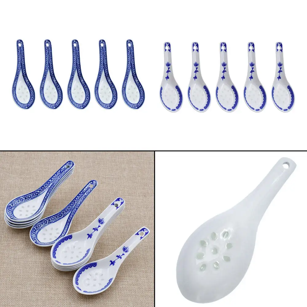 5 шт. сине-белые фарфоровые ложки с узором | Дом и сад