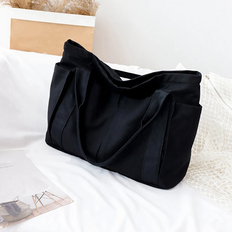

Canvas Bag Leisure Large Capacity Shopping Bag Simple One Shoulder Big Bag Broadband Handbag