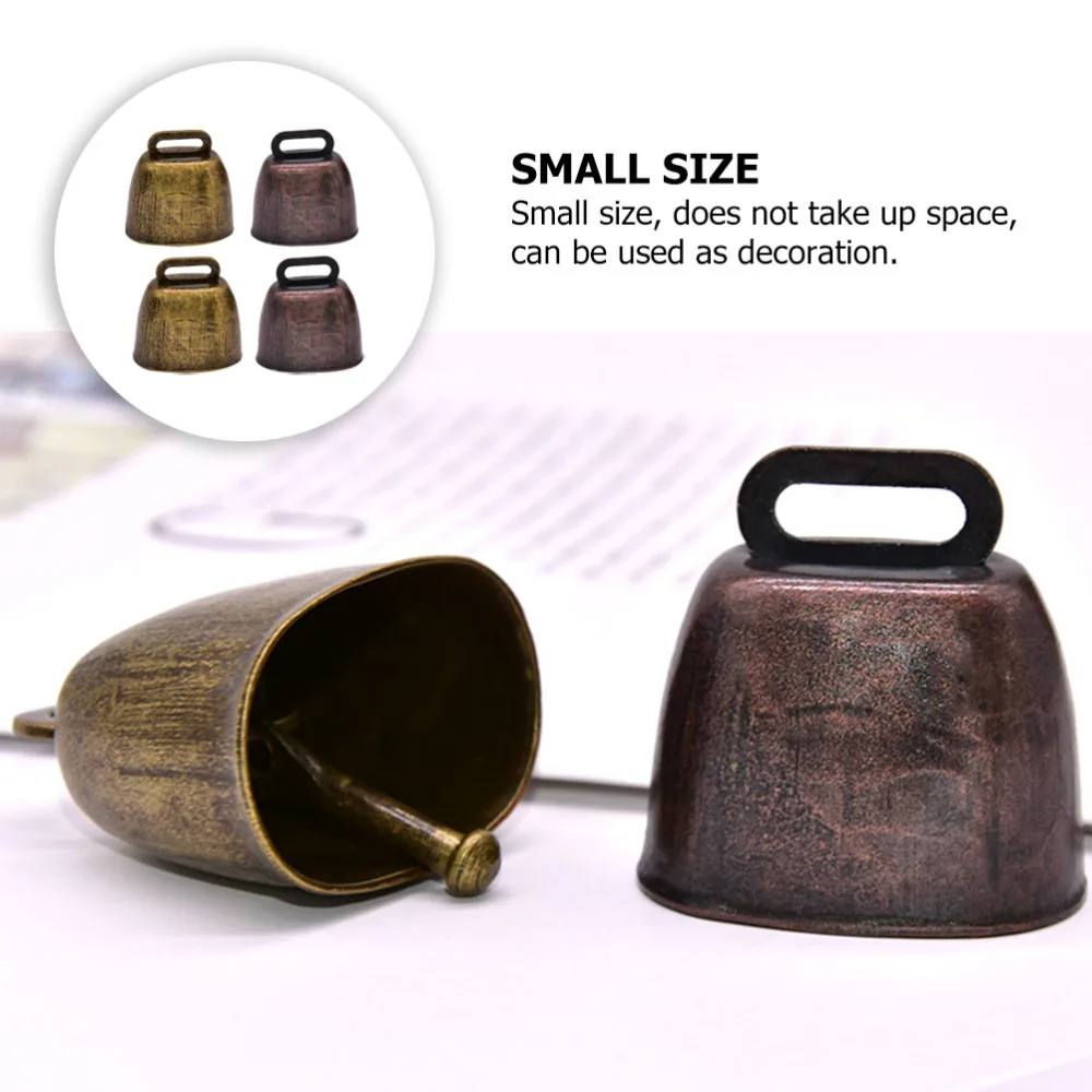 

4pcs Small Loud Cow Bells Anti-theft Grazing Bells Pendant for Farming