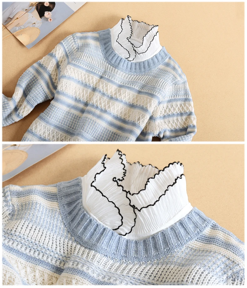 Женская блузка с отложным воротником воротник-обманка белого и черного цвета |