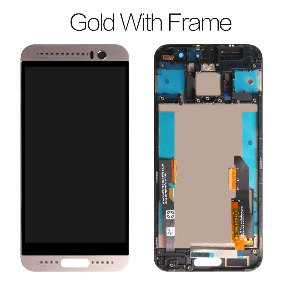 with frame gold Srjtek экран для htc One M9 Plus ЖК сенсорный дигитайзер Сенсорное стекло с рамкой в сборе 5,2 ''для htc M9 Plus сенсорный дисплей - Цвет: with frame gold