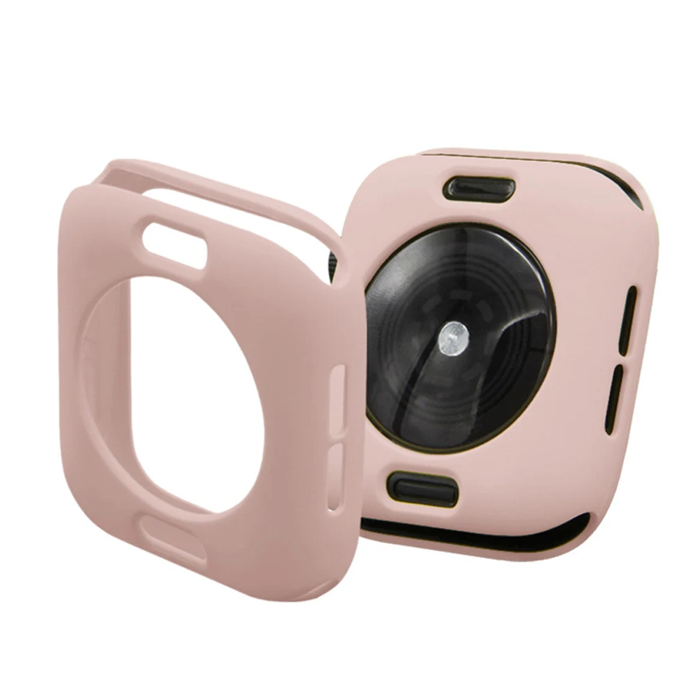 Чехол для Apple Watch series 6 SE 5 4 44 мм 40 силиконовый чехол iwatch 3 2 1 42 38 ударопрочный