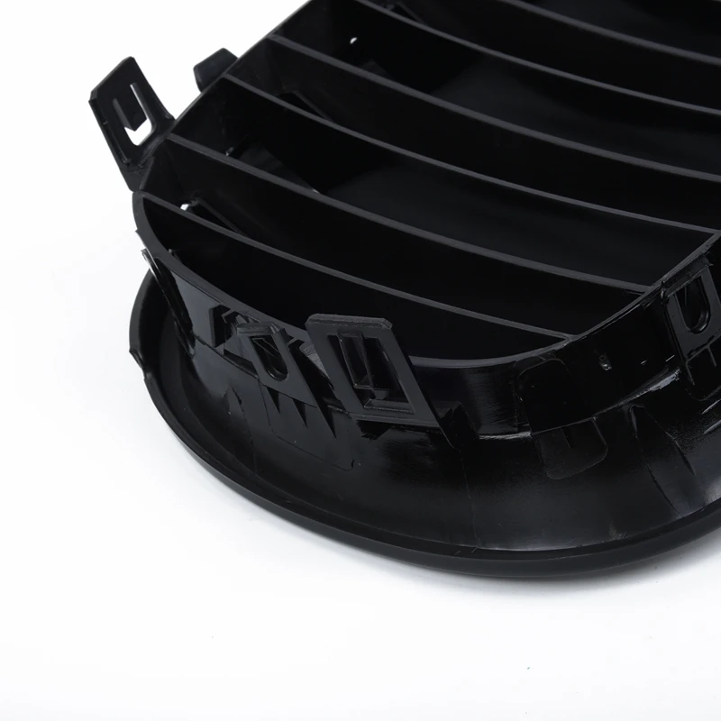 1 пара глянцевый черный Передний почечный гриль двойная планка линия решетка для