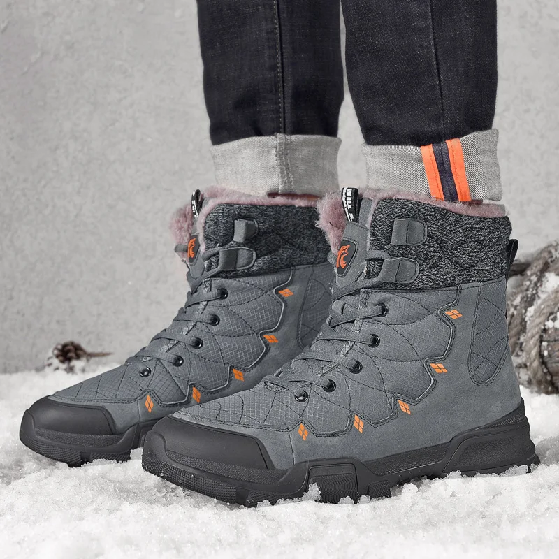 Men Winter Boots Men Warm Plush Non-Slip Casual Boots Men High Quality Keep Warm Snow Boots Plus Size 38-46