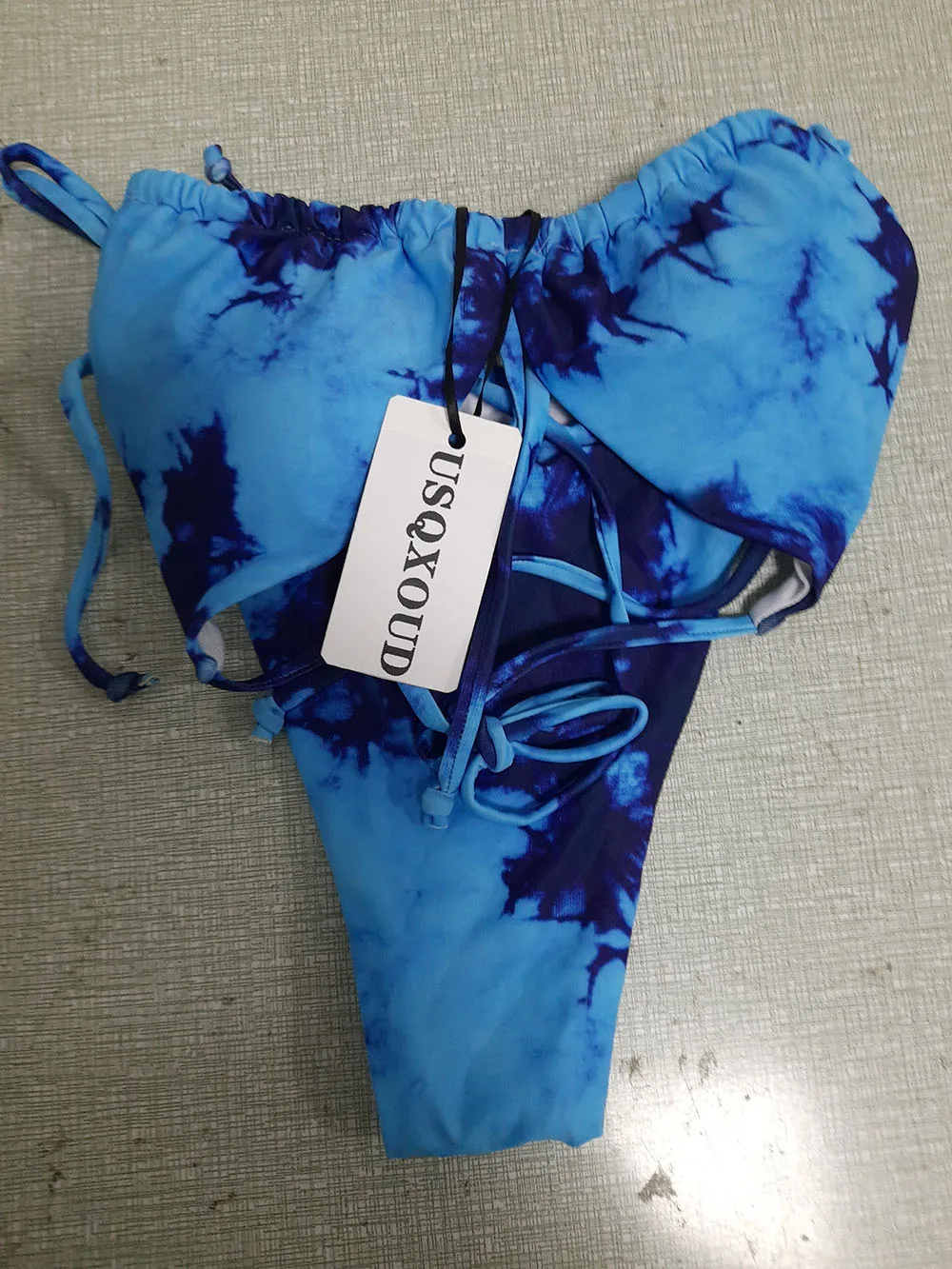

USQXOUD Blue bikini suit swimming on the beach