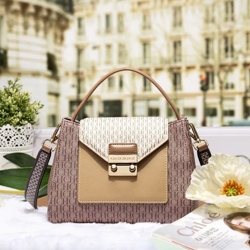 

100% Genuine Leather Women's Stitching Handbag Luxury Designer Wallet Versatile One-shoulder Messenger Flap Bag Gg Ac A Femme