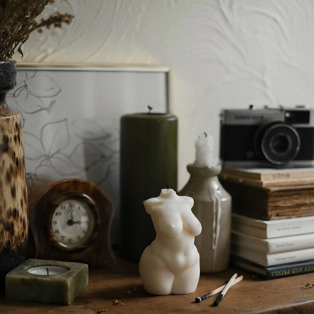 Ins художественные свечи Женская свеча с невооруженным телом аксессуары для