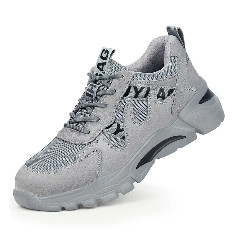 

2021 New Working Shoes Men's Safety Boots Protective Work Boots Anti-puncture Steel Toe Anti-smashing Safety Shoes Male Footwear