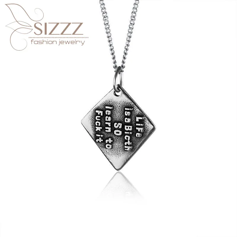 2019 Factory direct European and American fashion retro square personality tide men student pendant | Украшения и аксессуары