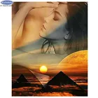 Алмазная 5D картина сделай сам, Набор для вышивки крестиком в виде египетской пирамиды, мозаика С закатом и красотой