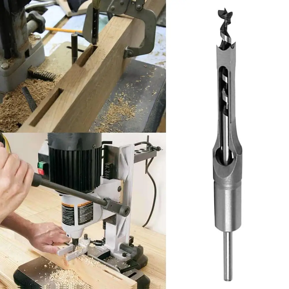 

DIY Square Hole Mortiser Drill Bit Woodworking Twist Drill Mortising Hole Drill Greatly Reduces the Resistance of the String