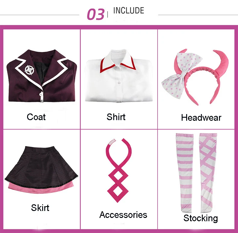 Костюм для косплея из аниме данганронпа V2 полный комплект пальто и парика