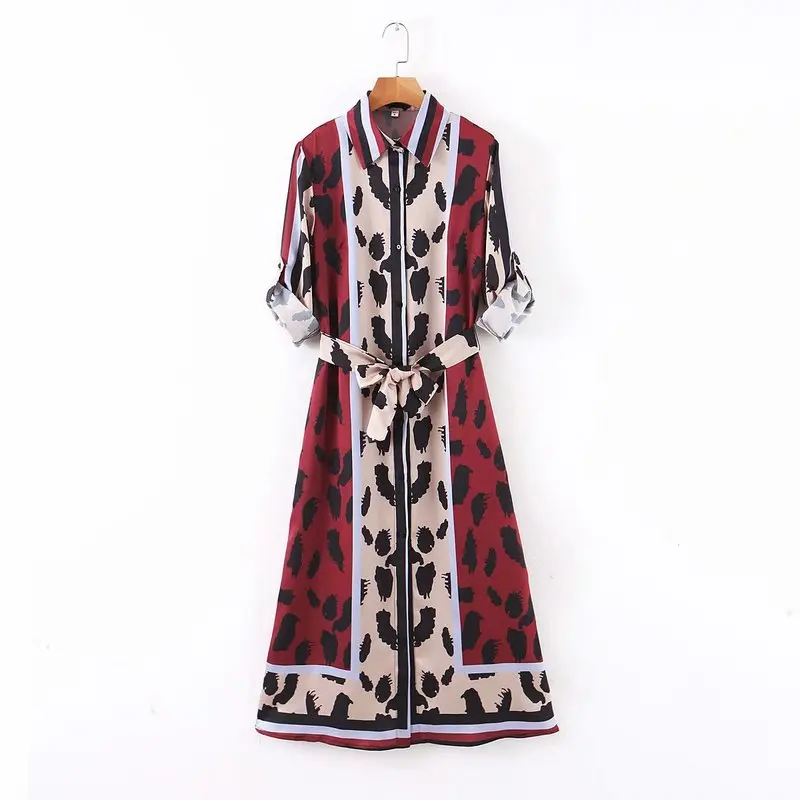 Xl50 2609 Европейская и американская мода платье с принтом женское vestidos de verano летнее