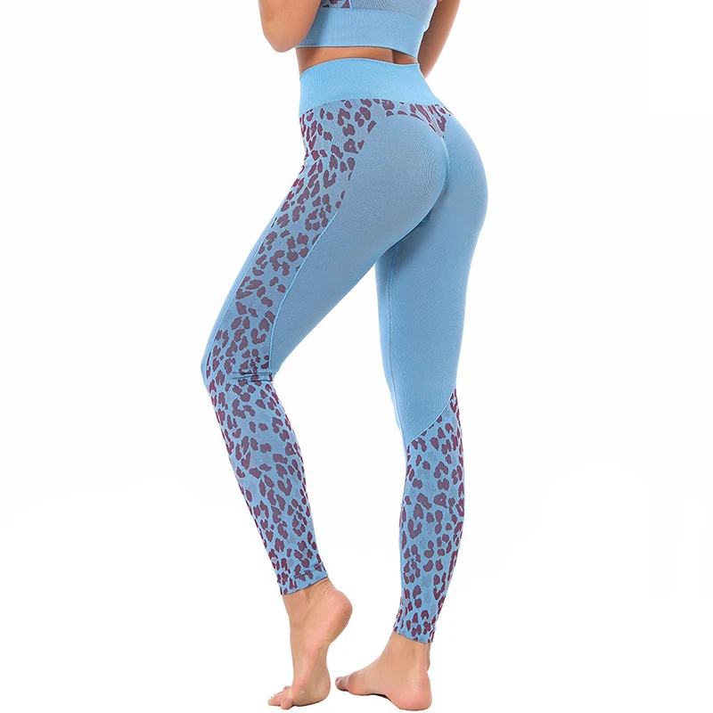 

High Waist Sports Pants Fitness Leggings Seamless Gym Yoga Leggings Stretch Sexy Leapard Sports Legging For Women Training Pants