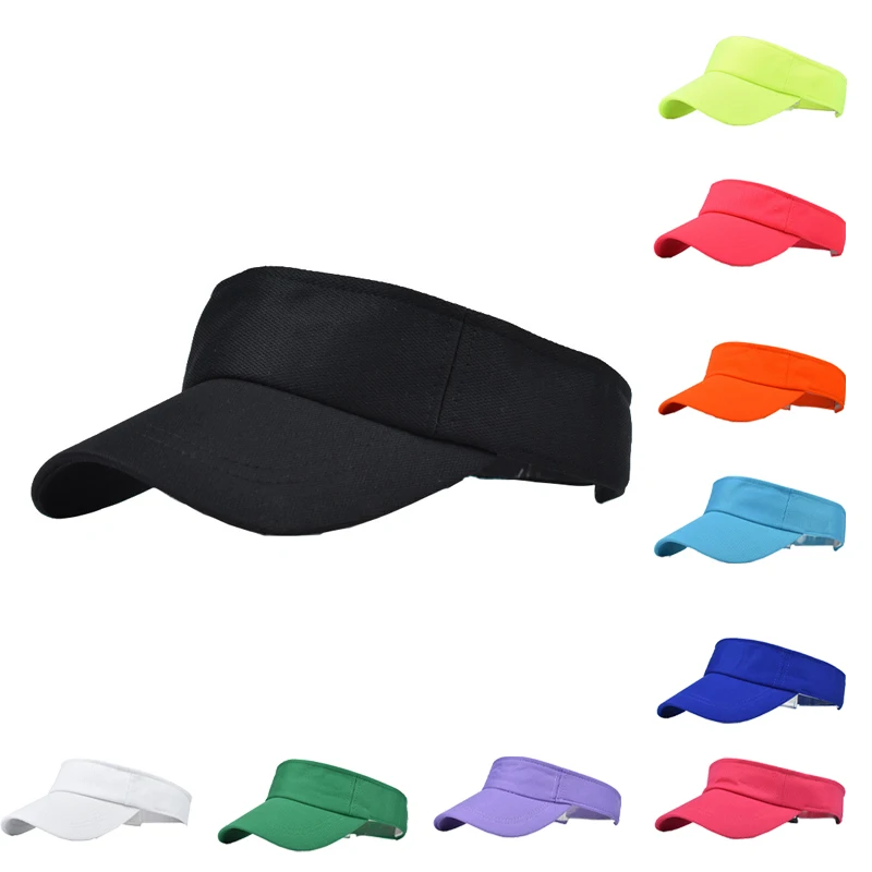 

Unisex Solid Color Visor Women Empty Top Baseball Caps Cotton Adjust Sports Hats Men Summer Outdoor Sport Casual SunHat