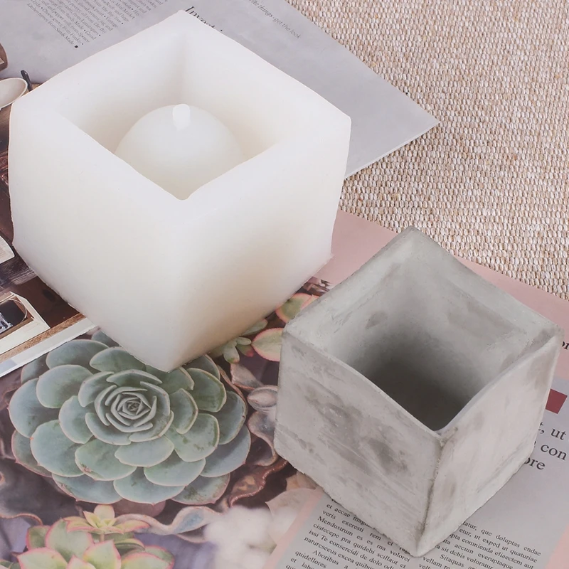 

Succulent Plant Flower Pot Silicone Mold Soap Bottle Ashtray Candle Holder Mould 8.28