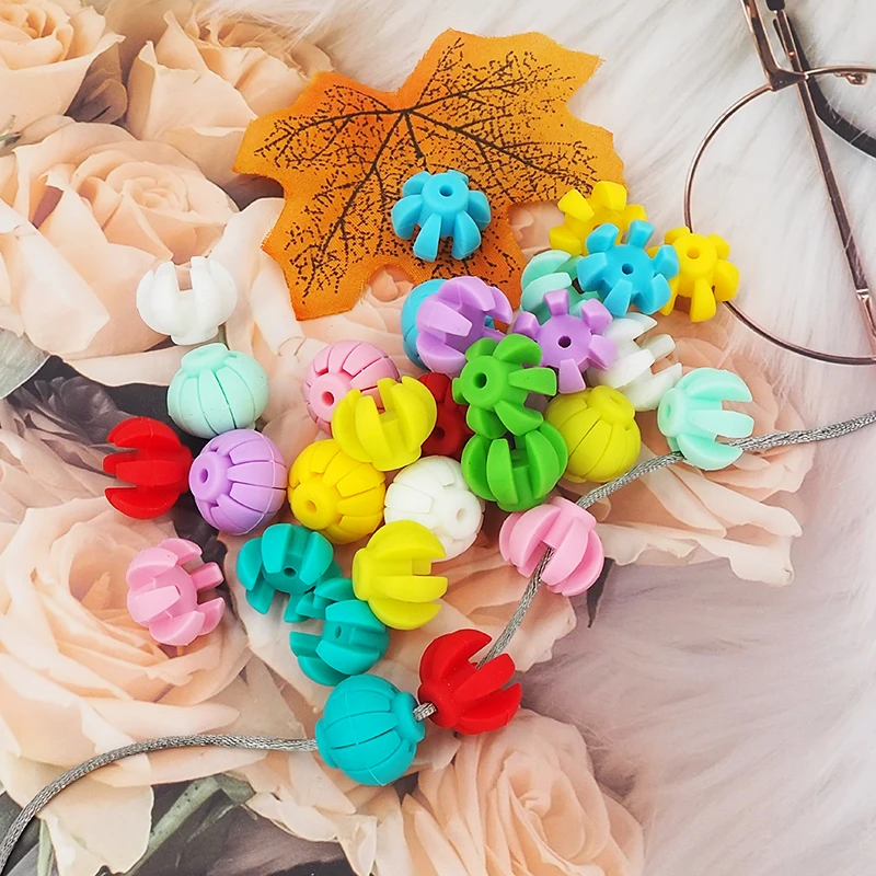 Chenkai-Cuentas sueltas de silicona para chupete de beb&eacute;, collar de madre, accesorios de regalo de juguete, sin BPA, 100 Uds.-3