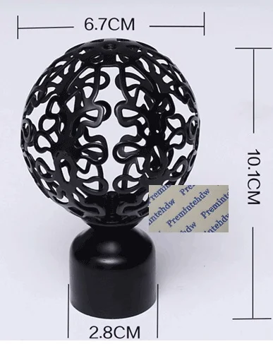 Black Hollow out 2 шт./лот, белый, матовый, черный, Европейский, драпировка, занавеска, 28 мм, стержень, конец трубы, декоративная крышка, отделанные, выдалбливают, шар, кристалл, лист, Корона - Цвет: Black Hollow out