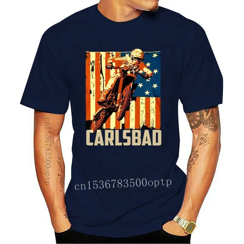 

Carlsbad, Мужская футболка для мотокросса 2018, модная брендовая футболка с круглым вырезом, 100% хлопок Повседневная модная футболка с принтом